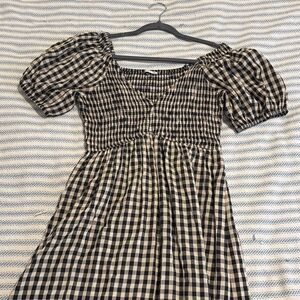 Staccato Black and Cream Checkered Dress